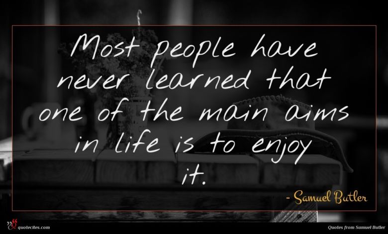 Most people have never learned that one of the main aims in life is to enjoy it.