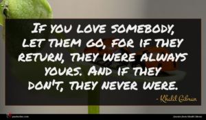 Khalil Gibran quote : If you love somebody ...