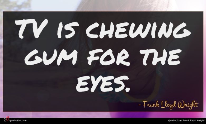 TV is chewing gum for the eyes.