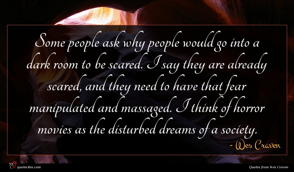 Wes Craven Quote Some People Ask Why