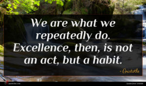 Aristotle quote : We are what we ...