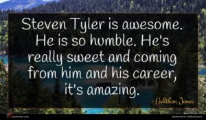 Ashthon Jones quote : Steven Tyler is awesome ...