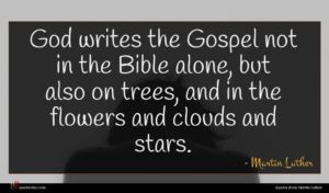Martin Luther quote : God writes the Gospel ...
