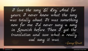 George Strait quote : I love the song ...