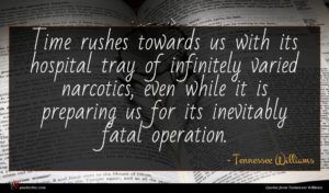 Tennessee Williams quote : Time rushes towards us ...