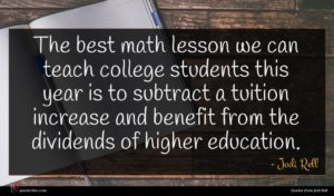 Jodi Rell quote : The best math lesson ...