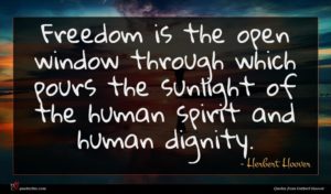 Herbert Hoover quote : Freedom is the open ...