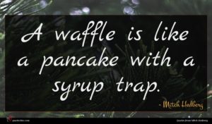Mitch Hedberg quote : A waffle is like ...