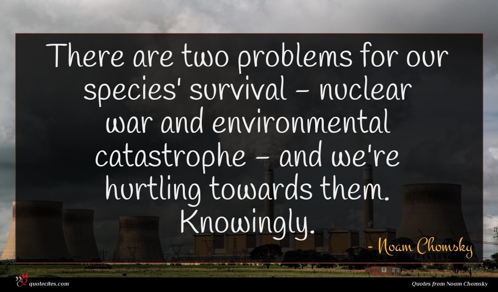 Noam Chomsky Quote There Are Two Problems