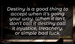 Joseph Heller quote : Destiny is a good ...