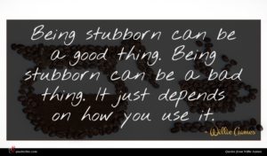 Willie Aames quote : Being stubborn can be ...