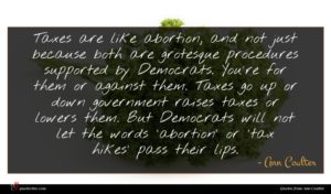 Ann Coulter quote : Taxes are like abortion ...