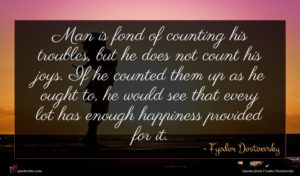 Fyodor Dostoevsky quote : Man is fond of ...