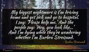 Barbra Streisand quote : My biggest nightmare is ...