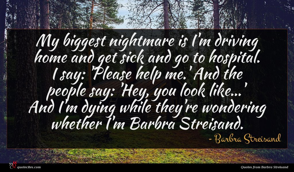 Barbra Streisand Quote My Biggest Nightmare Is